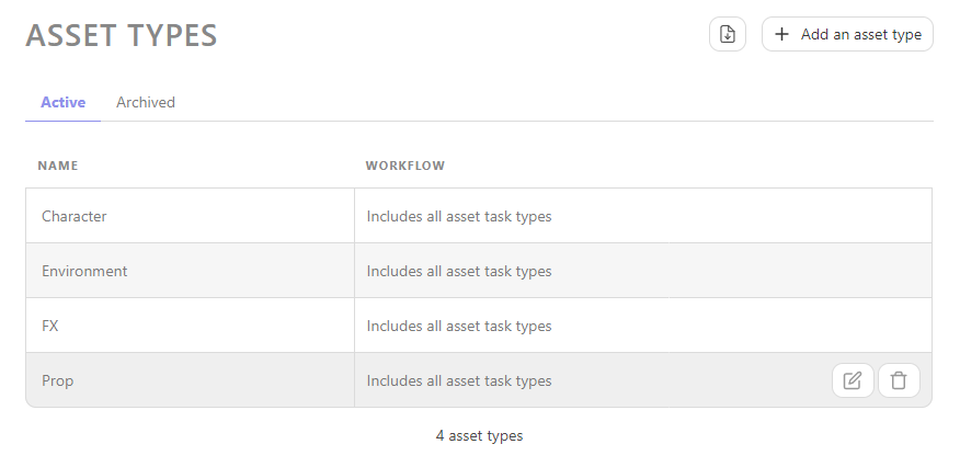 Asset type default