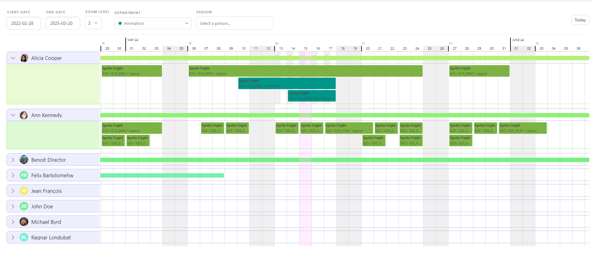 Team Schedule Filtered